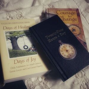 AA Recovery Books Set & Leather Journal Set 4